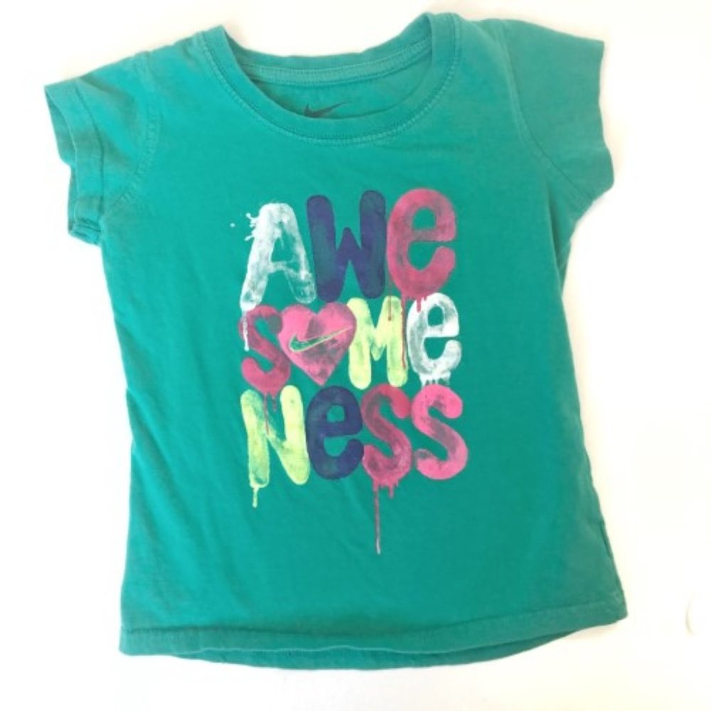 NIke Girls Green AWESOMENESS Tee 5
